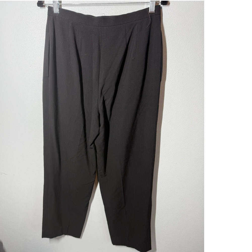 VTG Talbots Black High Waisted Trousers Tailored Straight Leg Sz 10 Petite - Picture 2 of 10
